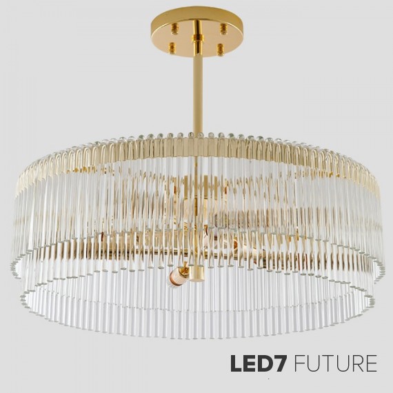 Ritz - Curved Glass Tubes Chandelier